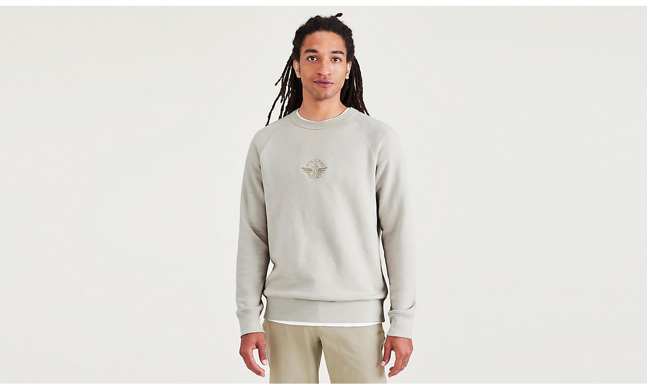 Dockers original crewneck sweatshirt logo sahara